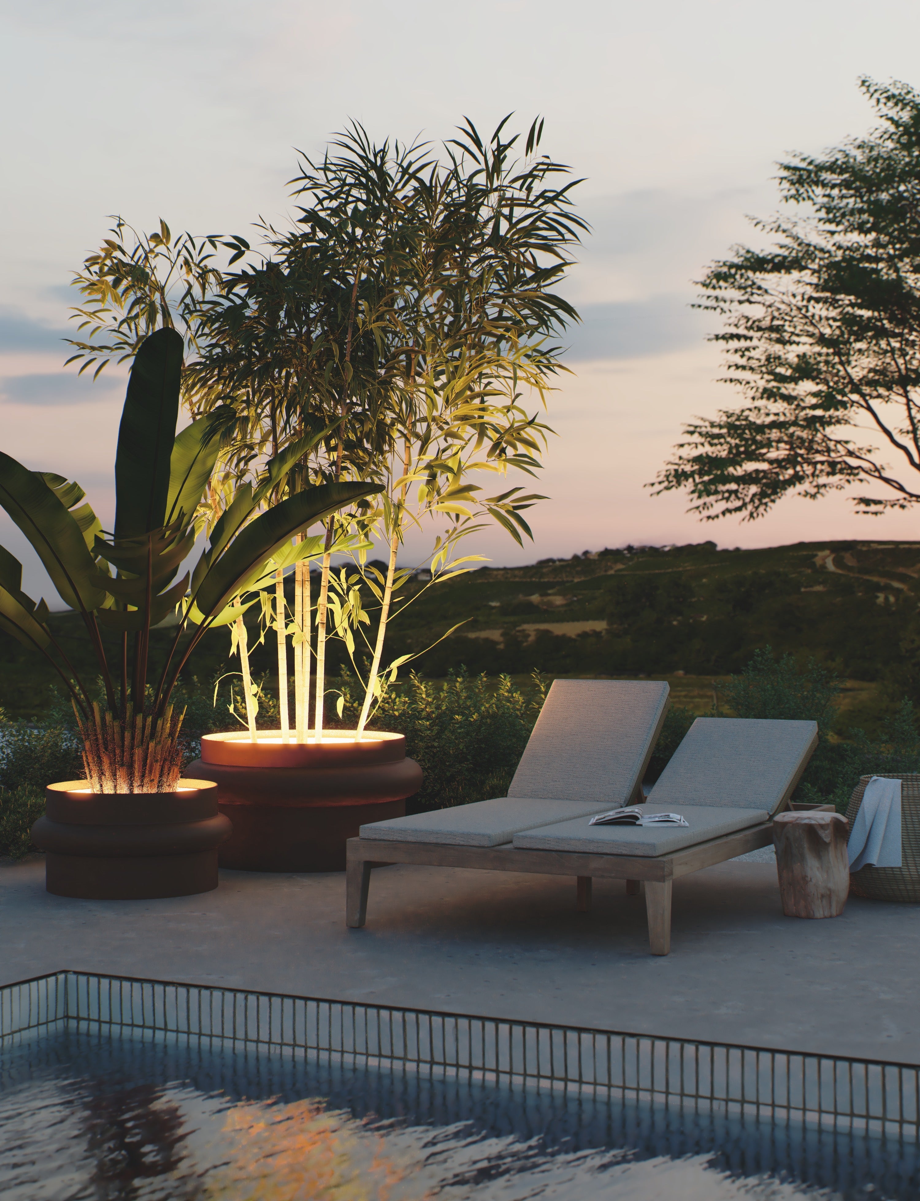 Mazu Nautilus Planter met LED-verlichting Exclusieve plantenbak