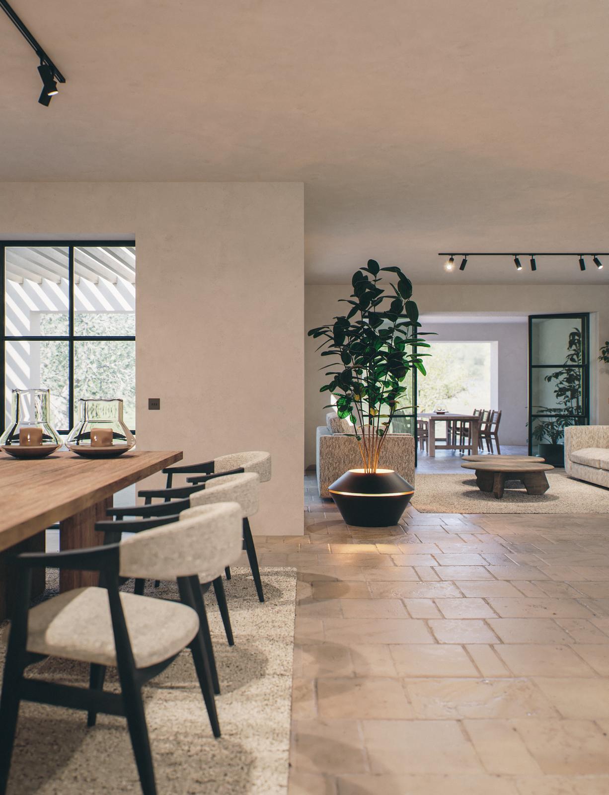 Mazu Oyster Planter met LED-verlichting Exclusieve plantenbak