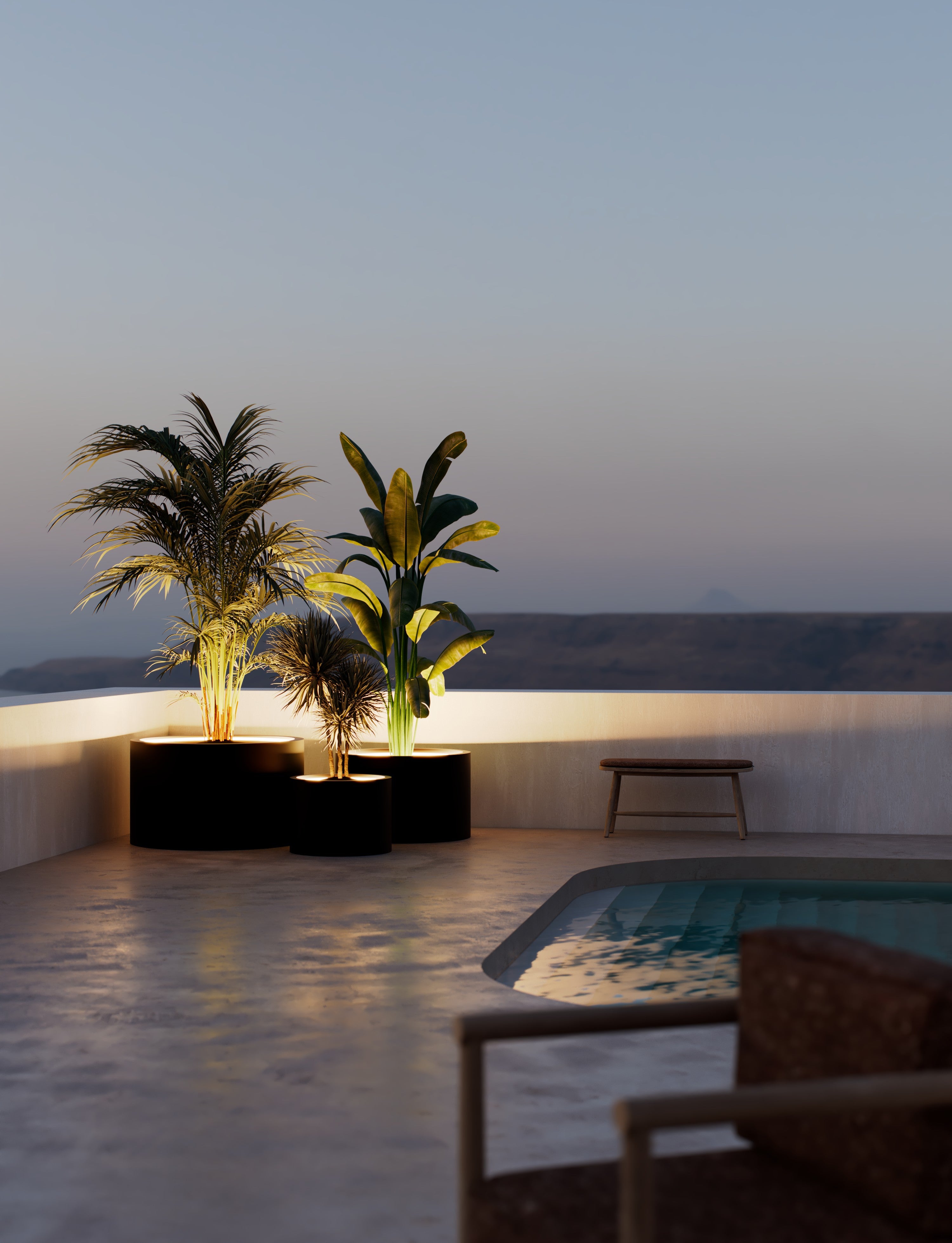 Mazu Tank Planter met LED-verlichting Exclusieve plantenbak